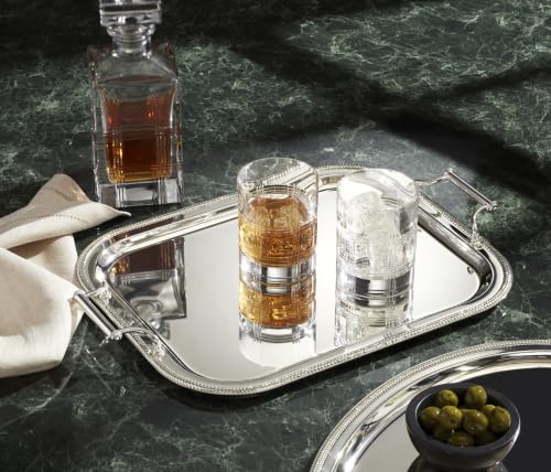 Image of Reed And Barton Silverplate Serving Tray, Metal Serveware, Handwash Recommended, Rectangle Tray with Handles (Silver)