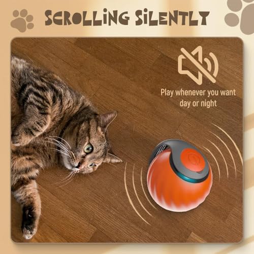 Upgrade Speedy 3.0 Tail Cat Toy, 2026 New Speedy Tail Interactive Cat Toy for Indoor Cats, USB Rechargeable Automatic Moving Smart Cat Toys Ball with Tail Two Speed Adjustment (Blue+Orange, 2PCS)