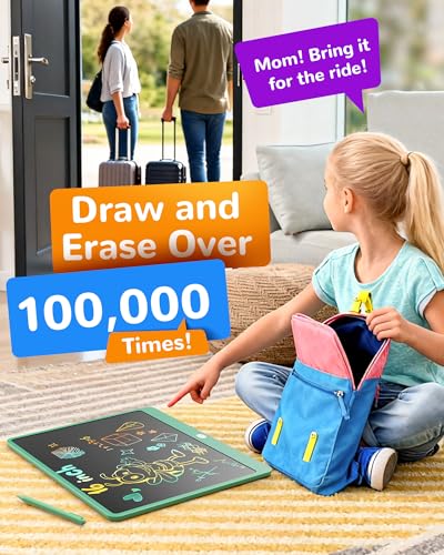 Image of KOKODI LCD Writing Tablet, 16 Inch Colorful Toddler Doodle Board Drawing Tablet, Erasable Reusable Electronic Drawing Pads, Educational and Learning Toy for 3-6 Years Old Boy and Girls(Green)