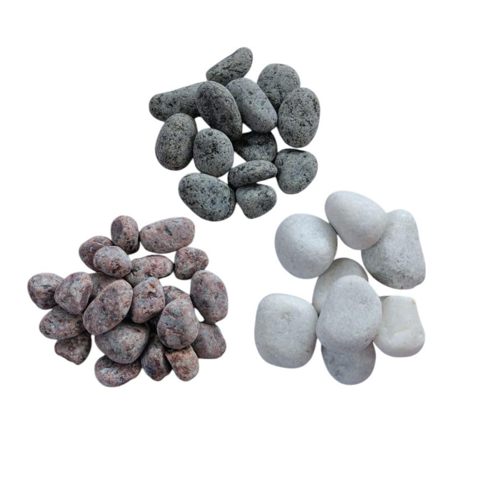 Rockora Decorative Pebble Stones – Each (White, Black & Pink) Natural Polished Pebbles for Garden Pathways, Planters, Aquariums & Home Décor-picture-11