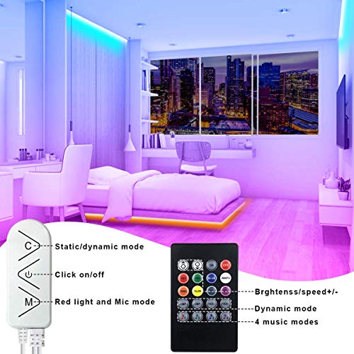 Image of LED Strip Lights 32.8ft, Multicolor RGB LED Light Strips, 5050 LED Tape Lights, Music Sync Color Changing+Remote Control +APP Controlled LED Strip Lights for Bedroom Party Christmas Decoration