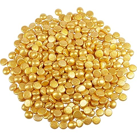 Galashield Gold Flat Glass Marbles for Vases Glass Gems Beads Pebbles Vase Filler (5 LBS, Approx. 450 PCS) Cover