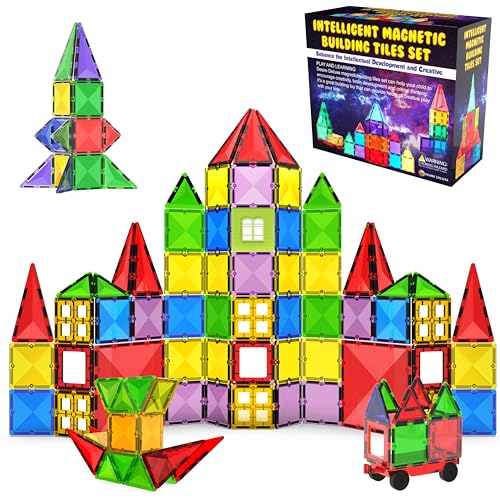 Desire Deluxe Magnetic Building Blocks Tiles STEM Toy Set 57PC โ Kids Learning Educational Construction Toys for Boys Girls Present Age 3 4 5 6 7 Year Old - Gift
