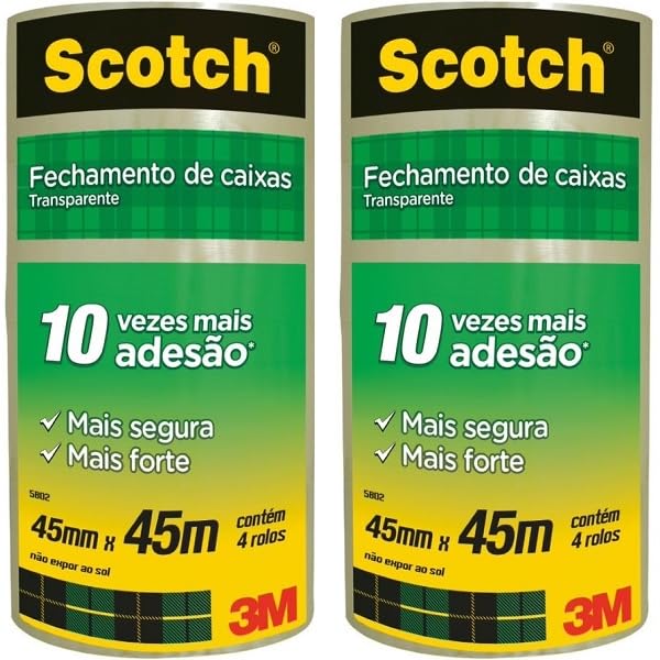Scotch, 3M, Fita Empacotamento Transparente 45Mm X 45M 8 Unidades