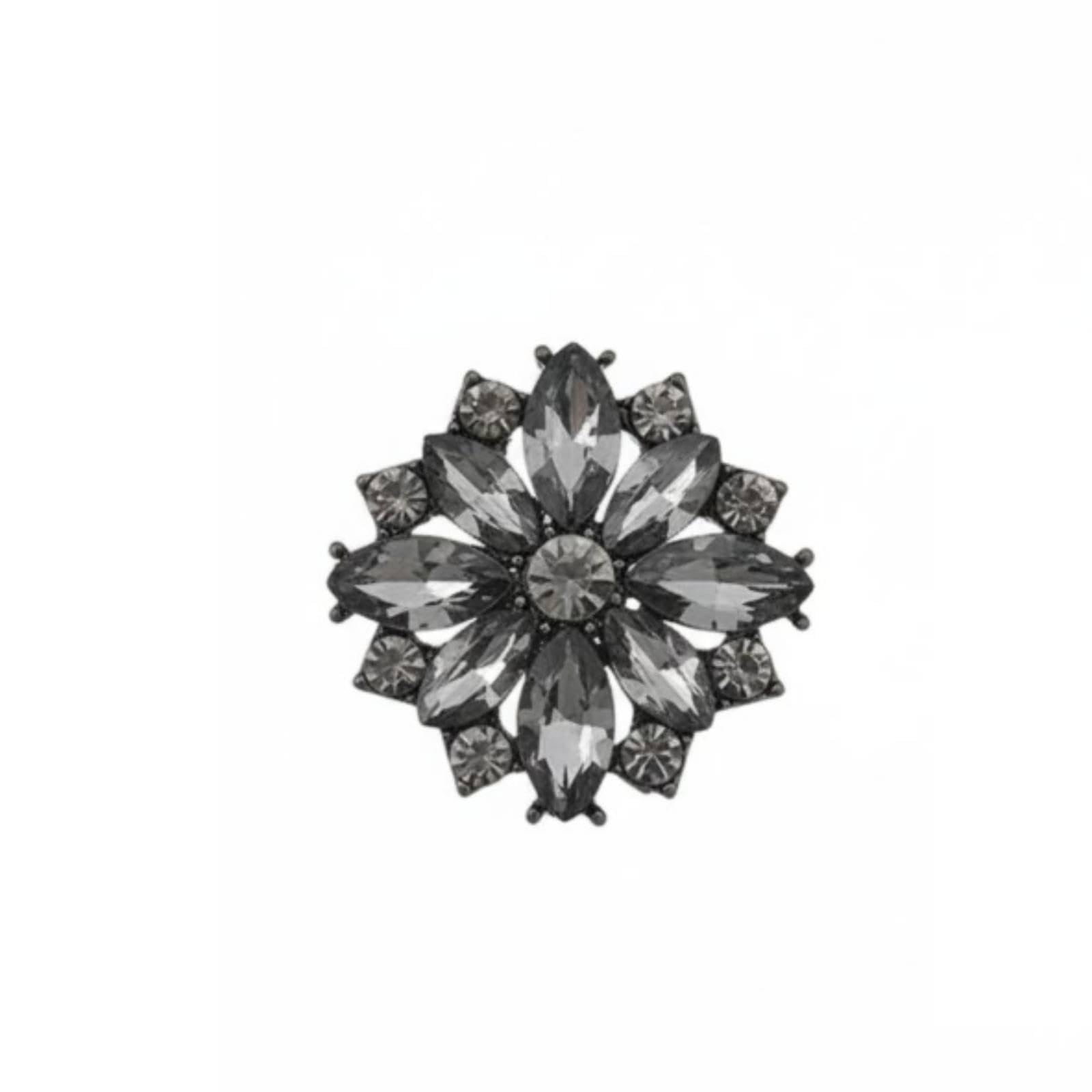 Pearl Embellished Button Sparkling Rhinestones Pearl Rhinestone Buttons Elegant Design Glass Diamond Button for Crafters, Garment Embellishment Ka9192-4 Gunmetal-image-47