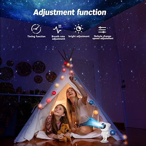 Image of One94Store Night Lamp, Astronaut Galaxy Projector Night Light, with Remote Control Timer 360 Adjustable Kids Astronaut Led Lamp for Baby Adults Bedroom, Gaming Room, Home Party, Plastic, Multicolour