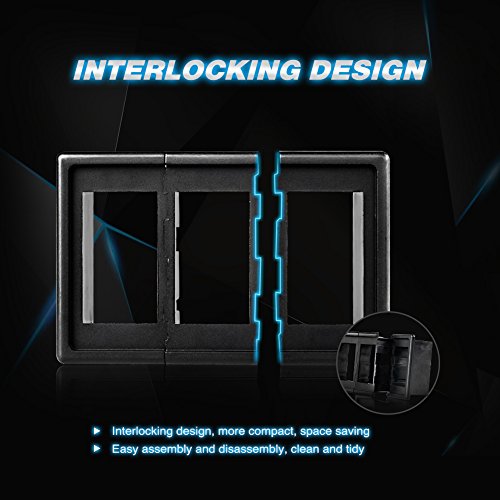 Image of Nilight 90011C Rocker Panel Holder Kit ABS Plastic Black Automotive Mount Toggle Switch Housing (Pack of 3), 2 Years Warranty