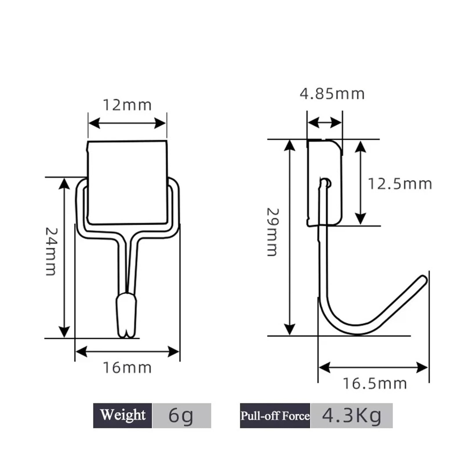 Genérico Gancho cuadrado magnético almacenamiento multiusos hogar cocina Bar baño percha(30PCS)