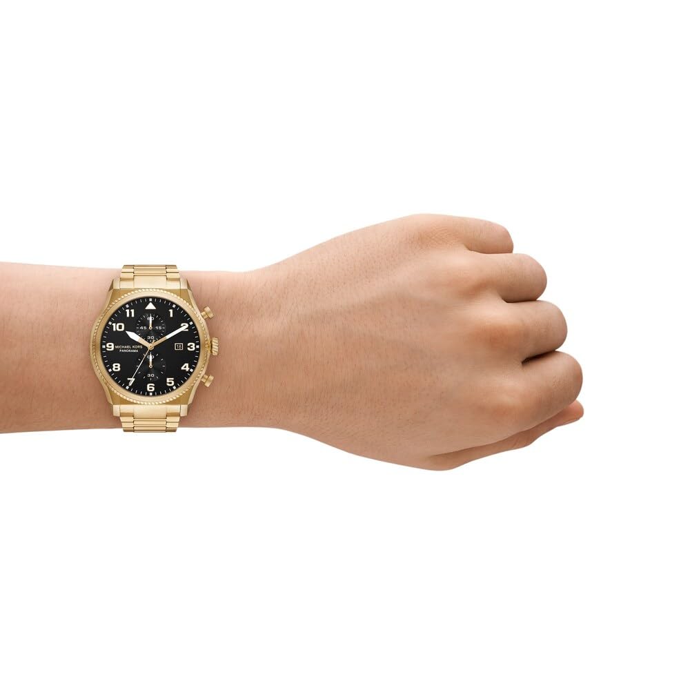 Michael Kors Orologio Panorama da uomo, movimento al quarzo multifunzione da 44 mm con cinturino in acciaio inossidabile