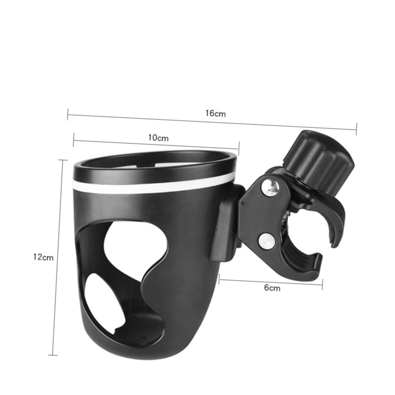 BESPORTBLE Rotatable Cup Holder for Stroller Walker Scooter and Bicycle Durable Bottle Bracket with Rotation and Sip Resistant Design Black