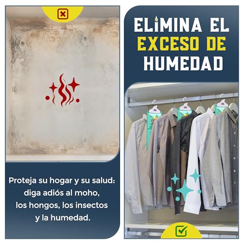 Miniatura 4 de Pack X 5 Bolsas Antihumedad Deshumidificador Percha Colgante Para Armarios Garage Trasteros Autocaravanas 1 En Deshumidificadores Absorbentes De Humedad.Alta Absorción Elimina Humedad Y Malos Olores