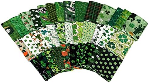 10 Fat Quarters - St. Patrick's Day St. Paddy's Day Shamrocks Clover Gold Green Luck of The Irish Assorted Quality Quilters Cotton Assorted Fat Quarter Bundle M491.09