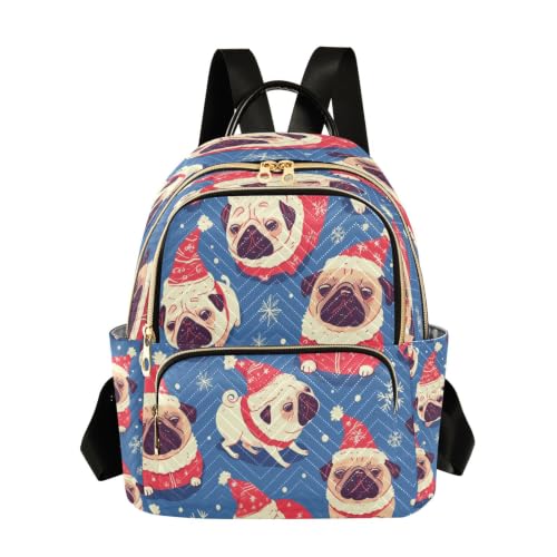 Sac à dos mignons carlins bleus mini sac bandoulière de voyage adolescent