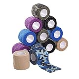 Disposable Cohesive Tattoo Grip Cover Wrap,Self Adherent Wrap,Self Adhesive Tape,Cohesive Bandage Tape,New Star Tattoo 12pcs 2”x 5 Yards,Elastic Bandage Handle Grip Tube for Tattoo Machine Grip