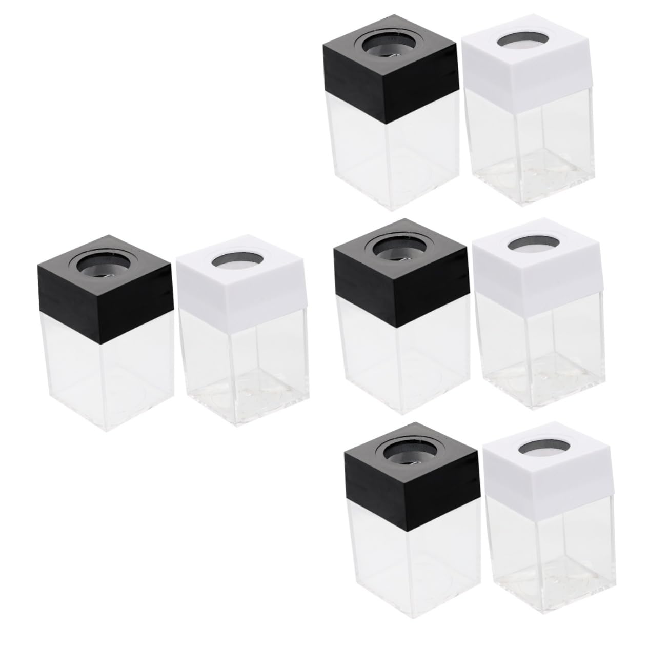 Tofficu 8piezas Organizador De Clips Magnético Transparente Para Escritorio Contenedor Cuadrado De Almacenaje Práctico Para Papelería Escolar y Oficina Tapa Extraíble y Gran Capacidad