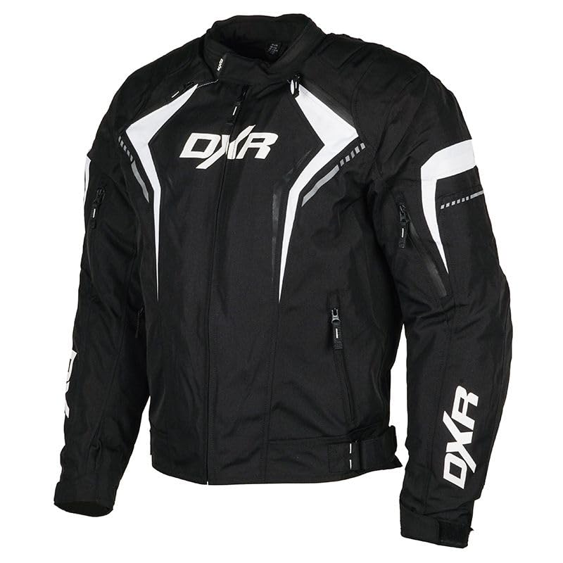 MOTOBLOUZ SPARKER Veste Moto 4 saisons Blouson Moto Équipement de Protection Coupe-vent avec 4 Protections CE doublure thermique amovible Homme Noir L