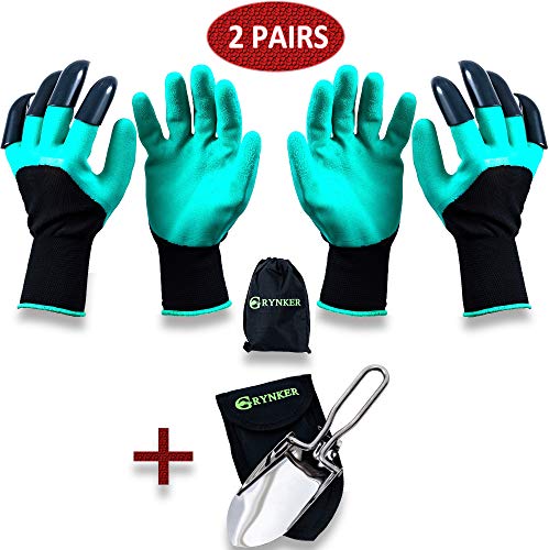 GRYNKER Garden Gloves with Fingertips Claws for Digging - 2 Pairs for Women