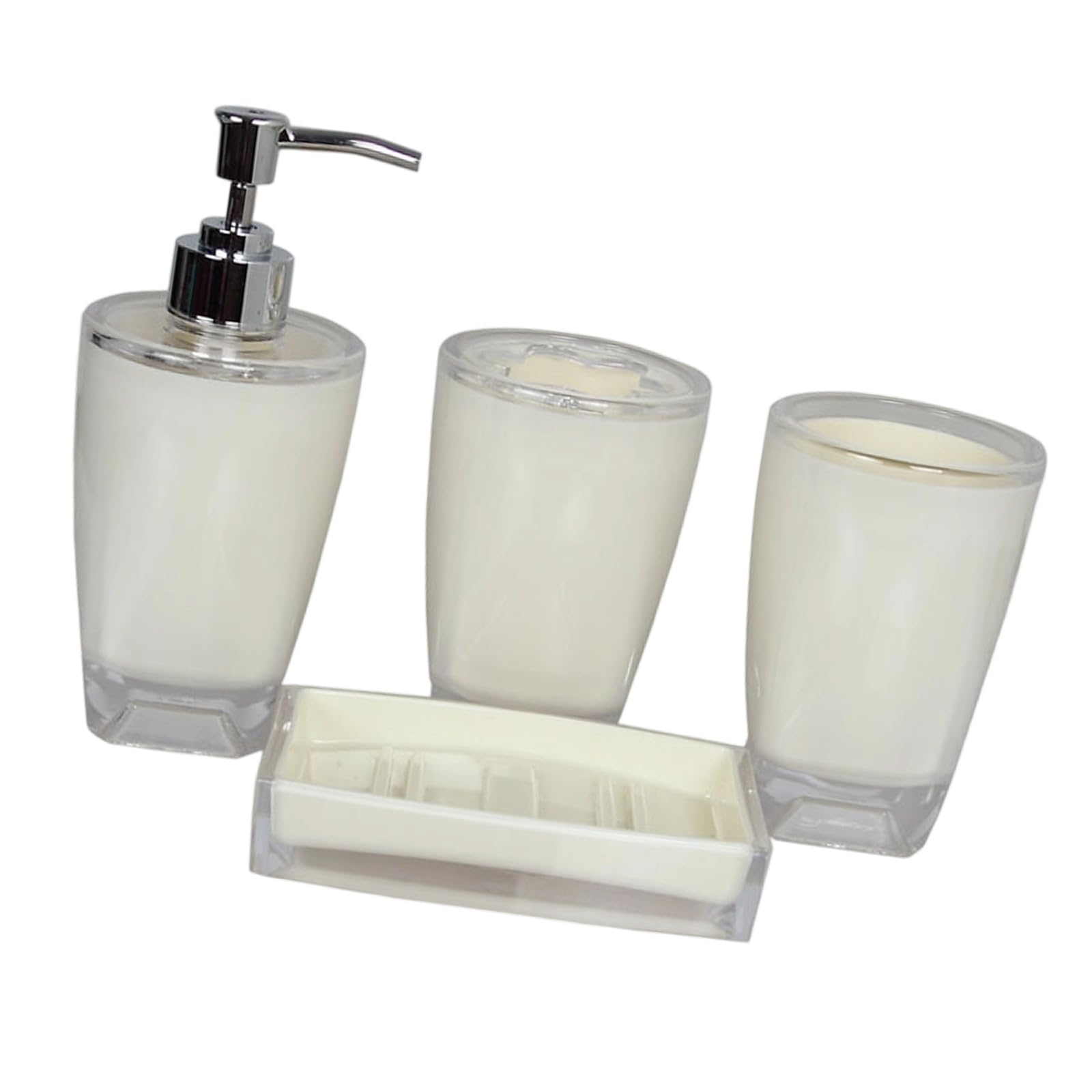 Elnwnnkc Bathroom Organizers Set 4PCS Toothbrush Holder Soap Tray Control Easy Maintenance Bathroom Countertop Storage Solution Organizers Set