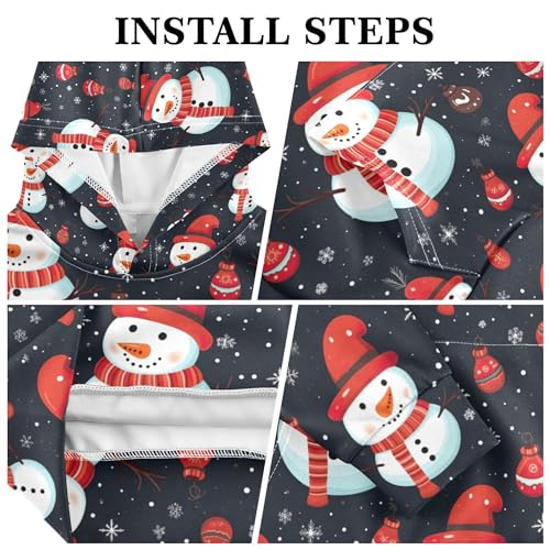 Kids Hoodies Sweaters Christmas Xmas Snowman Hooded Sweatshirts with Big Pockets for Boys Girls B04003383