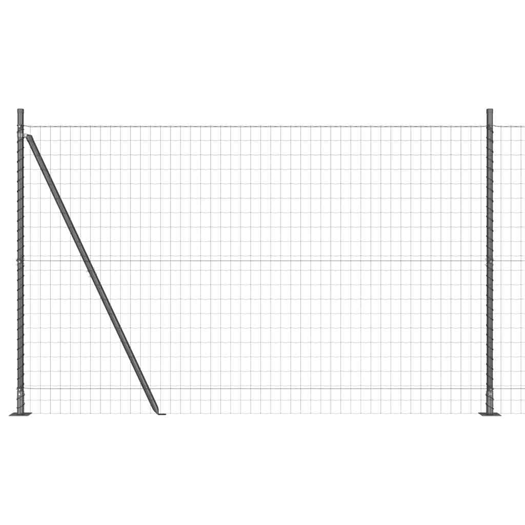 Garden Fence Panel Set Grey 1.5m x 10m Steel PVC Outdoor Boundary Barrier with Posts Customizable Weather Resistant Modern Design for Terrace Pet Enclosure