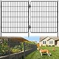 RYDIZA [3-PLY] No Dig Garden Fence Animal Barrier with Gate, 32 in (H) x23.6ft (L), 10 Panels Metal Dog Fence Outdoor for Yard, Decorative Temporary Fence Tall Garden Fencing for Dogs Outside