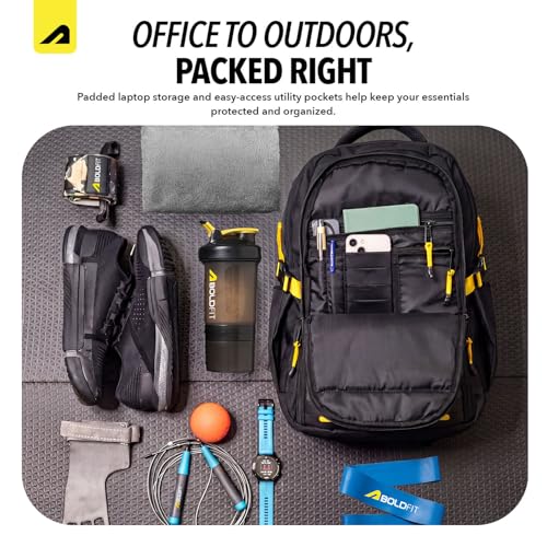 Image of Boldfit Tactical Backpack for Gym & Travel - 45L Heavy Duty Molle Bag with Dedicated Shoe Compartment, 16 Inch Padded Laptop Sleeve & Multi-Utility Organizers IronHaul - Black