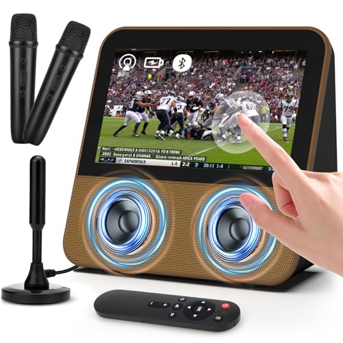 TURNRISE 7' Mini Portable TV: 1080P HD Touch Screen Portable Smart TV with ATSC Tuner - Karaoke...