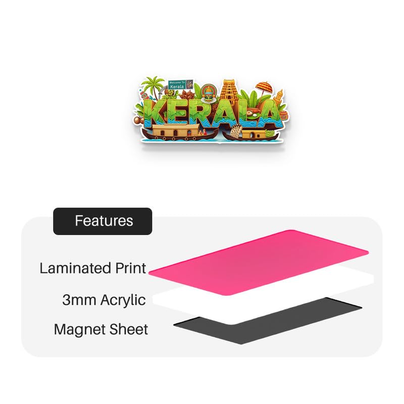 Image of Kerala Fridge Magnets, Glossy Finish, Stylish Magnet for Fridge, Wardrobe & Metal Surfaces