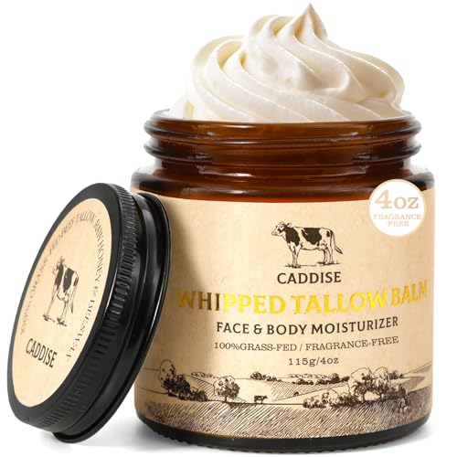 Beef Tallow for Skin-100% Grass-Fed Handmade Moisturizer Cream for Face & Body, Natural with Honey, Shea Butter, Jojoba Oil, Non-Greasy, Nourishing for Men, Women, Kids, 4 Oz (Fragrance-Free)
