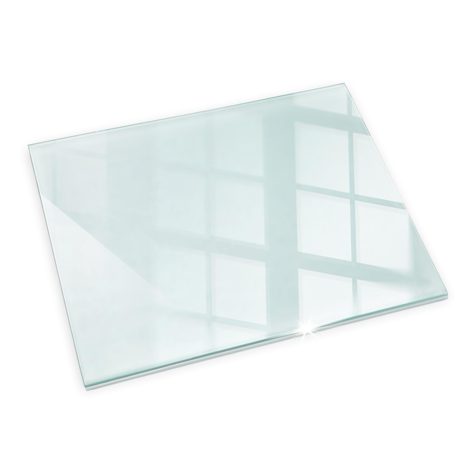 Fireplace Tempered Glass Hearth Plate 80x60cm (31.5x23.6") Log Burner Floor Protection Heat Spark Scratch Resistant Sturdy Rectangular Transparent Polished Edge