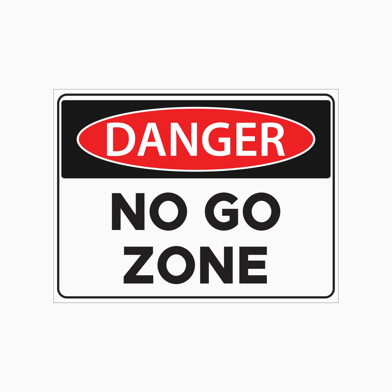 No Go Zone Restriction Sign L8830, 12x8 Inch Metal Tin Sign, Industrial Area Prohibition Sign