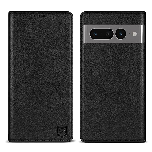 ZZXX for Google Pixel 7 Pro Wallet Case with [RFID Blocking] Card Slot Stand Strong Magnetic Leather Flip Fold Protective Phone Case for Google Pixel 7 Pro Case Wallet(Black-6.7 inch)