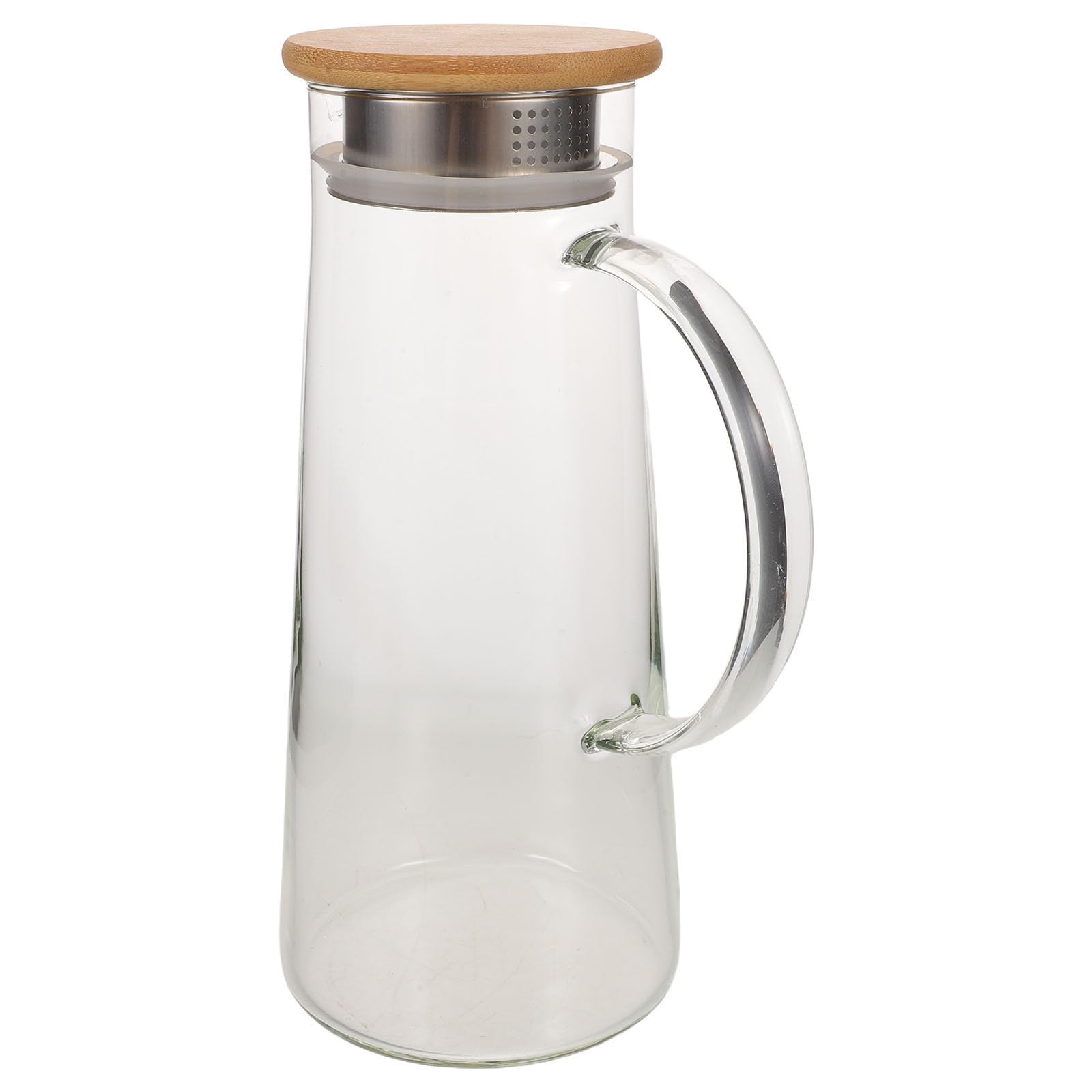 Outanaya Jarra de Vidrio de Borosilicato para Jugo y Agua Fría con Tapa y Gran Capacidad, Resistente y Fácil de Verter para Uso Doméstico