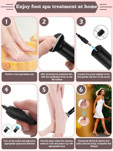 Image of FSA&HSA Electric Foot Callus Removers, Portable Electronic Foot File Pedicure Tools, Electric Callus Remover Kit, Professional Pedi Feet Care Perfect for Dead, Hard Cracked Dry Skin Ideal Gift