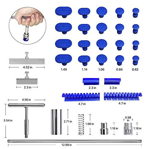 Qiujin 45Pcs Paintless Dent Puller Kit, Car Body Dent Repair Tool With Slide Hammer T Bar Dent Puller And Glue Gun For Automobile Body Hail Dent Removal Remover Tools Kit #TOP5