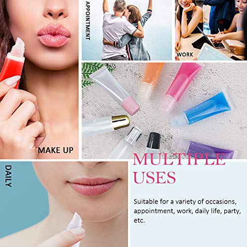 AMORIX 50pcs Lip Gloss Tubes - 15ml White Refillable Cosmetic Squeeze Tubes + 2 x 20ml Syringes and Tags for DIY Lip Gloss Base by AMORIX - Image 3