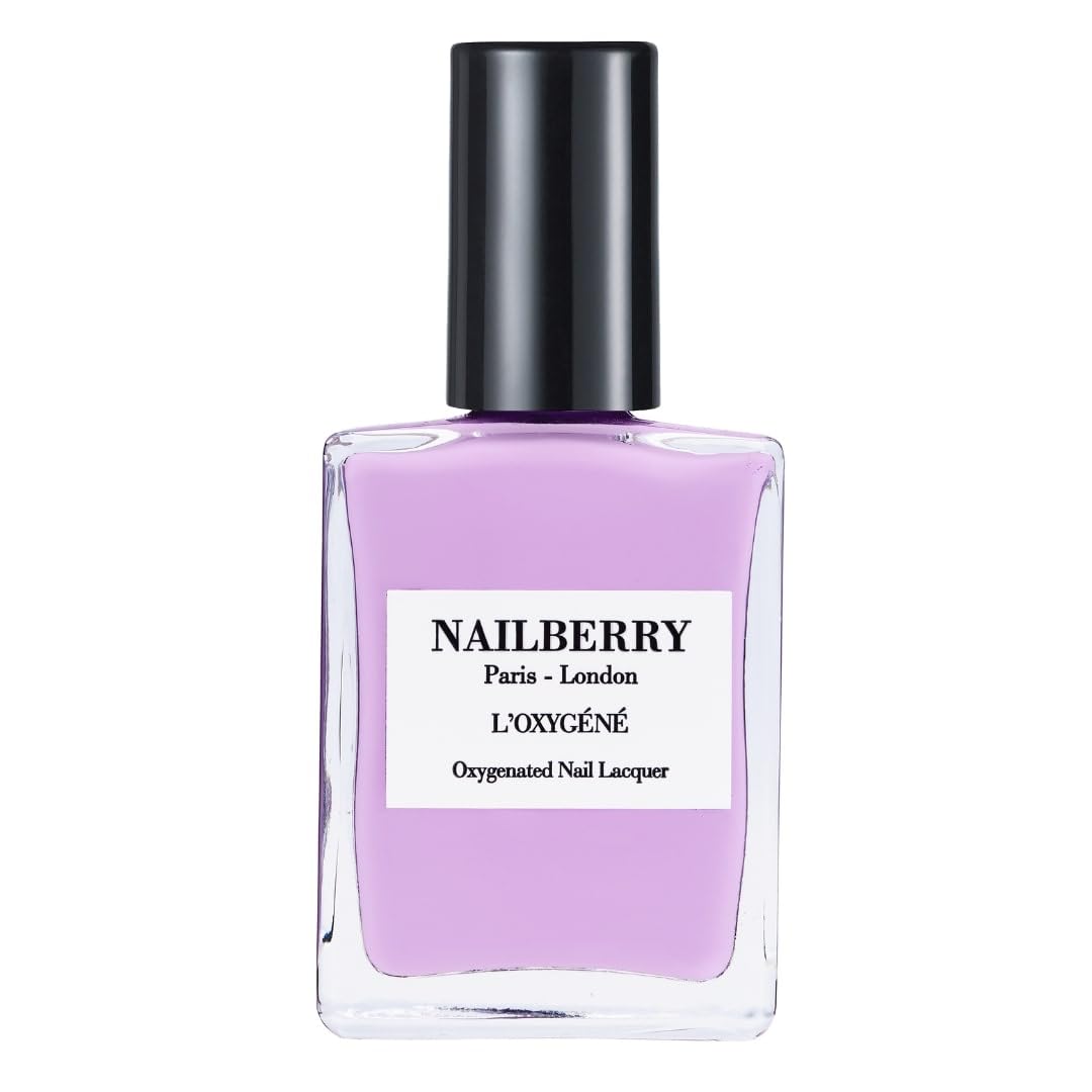 Nailberry L'Oxygéné Oxygenated Nail Lacquer | Lavender Fields | Pop Pastel Purple Opaque Polish | UV Protected Long-Wear Nail Polish | 12-Free | Vegan