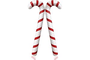 Giant Holiday Candy Cane Pool Floats and Christmas Decorations