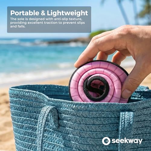 Image of SEEKWAY Water Shoes Women Men Adult Quick-Dry Aqua Socks Barefoot Non Slip for Beach Swim River Pool Lake surf Black SK002(U)