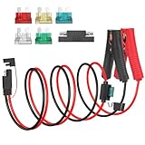 daitoku 10AWG ワニ口クリップ - SAEコネクタケーブル 10A/15A/20A/25A/30Aヒューズと1つのSAE極性アダプター付き 車 オートバイ ソーラー発電機 バッテリー充電器に対応 (3.3フィート)