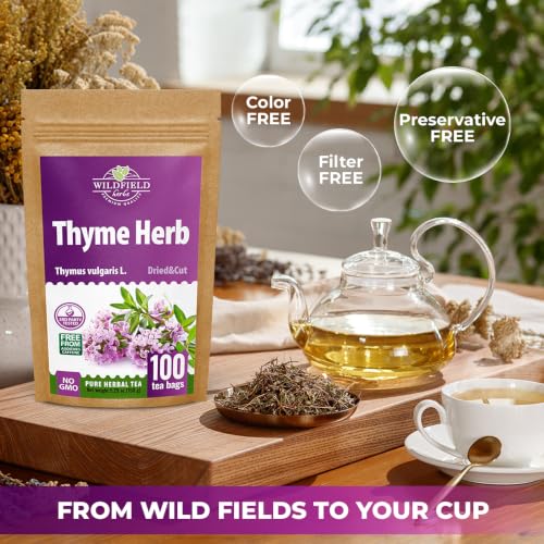 Image of 100 Bags Thyme Tea Thyme Leaves Tyme Herb Tea (Thymi Serpiylli Herba) - 100 Count 1.5 g Bags Thymus Serpyllum Herb Tomillo En Hierba