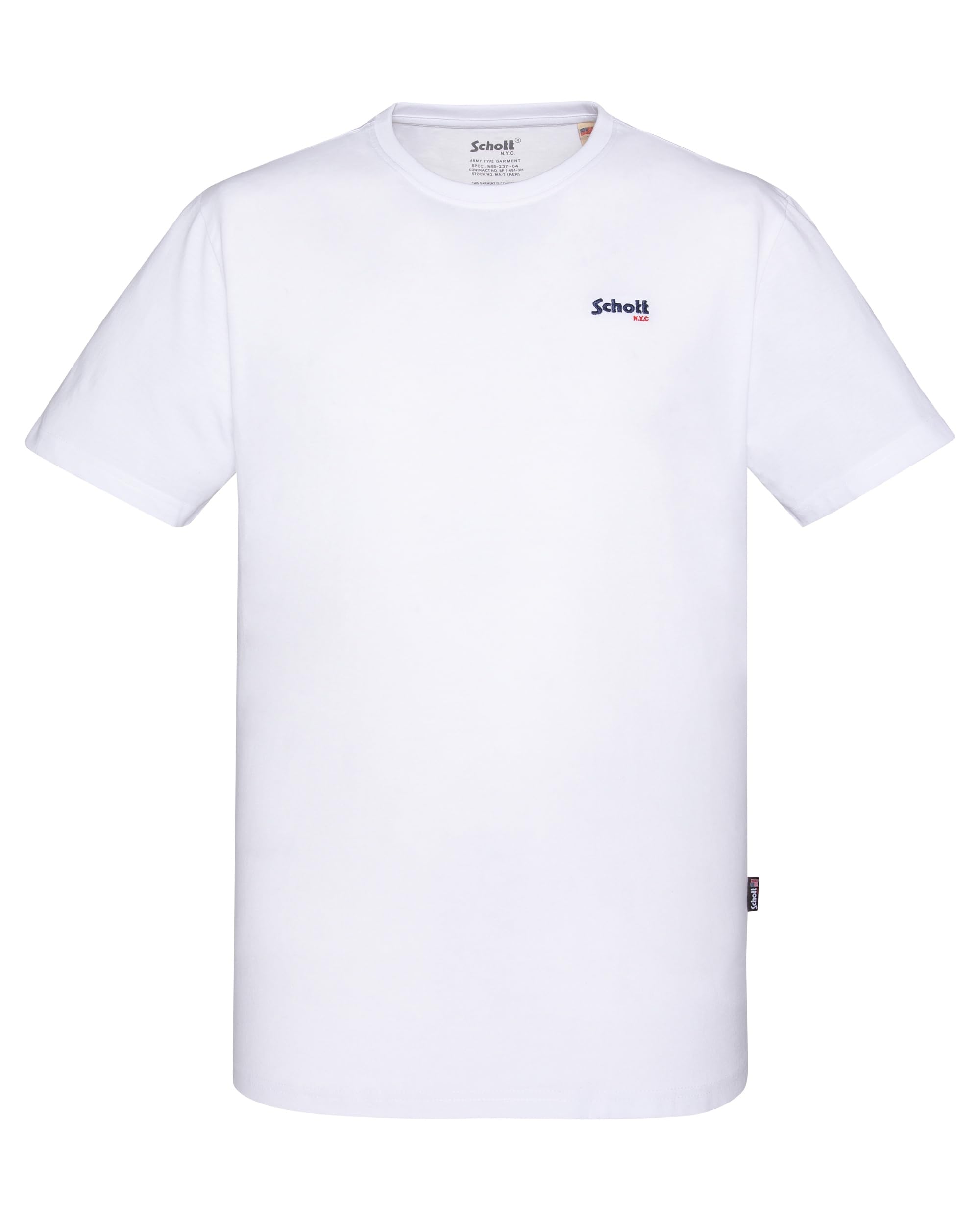 Schott NYC Men's Tscasual T-Shirt, White, XL