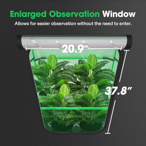 Image of VIVOSUN P888 PRO 8x8 Grow Tent Large Indoor Growing Tents 96x96x80 | Thickest 1 inch Poles, 2000D Oxford Canvas, High Reflective Mylar, Extra Hanging Bars and CFM Kit, Large Observation Window