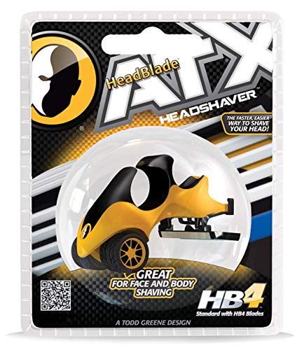 HeadBlade ATX Razor - Original - Rigid Body with Multiblade Design and Non Slip Rubber Ring for Easy Reach, Close Shave