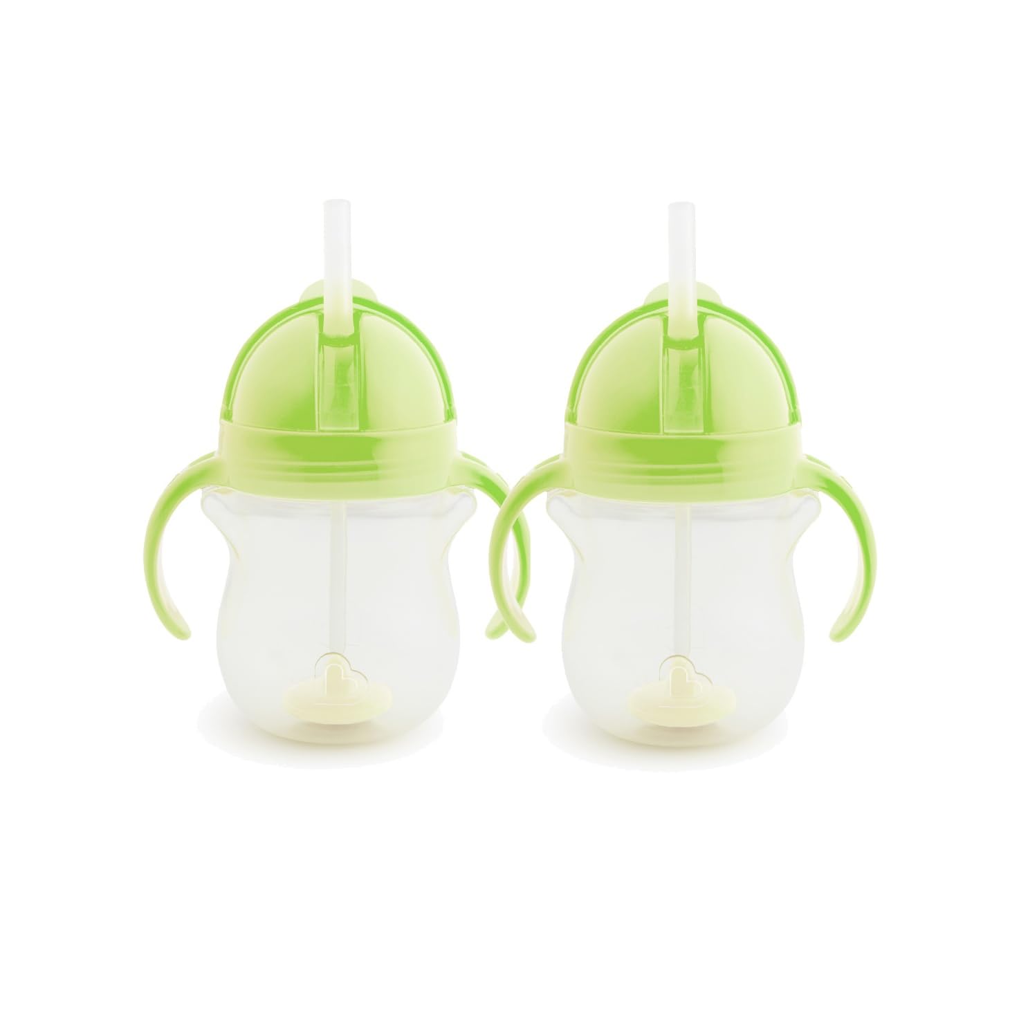 Munchkin Click Lock Trinkbecher mit Strohhalm & Gewicht für Babys & Kleinkinder | BPA-frei | Auslaufsicher | Ab 6 Monaten | 207 ml / 7 oz |2er-Pack |Grün/Grün