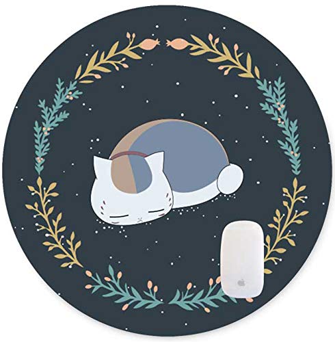 Non-Slip Rubber Cute Sleeping Kitten Design Round Mouse pad