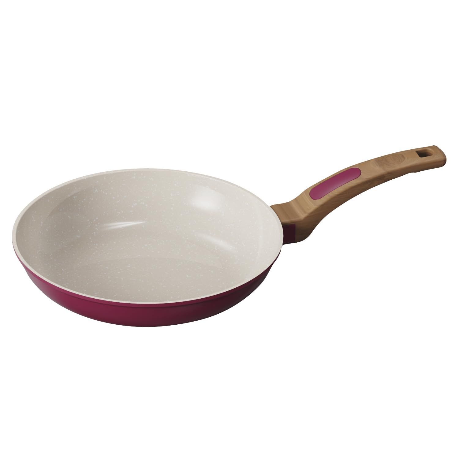 Cooksmart Signature 24cm Frying Pan – Cast Aluminium | Non-Stick | PFOA & PFAS Free | Free Felt Pan Protector | Induction, Gas, & Electric Hob Compatible | Dishwasher Safe (Raspberry)