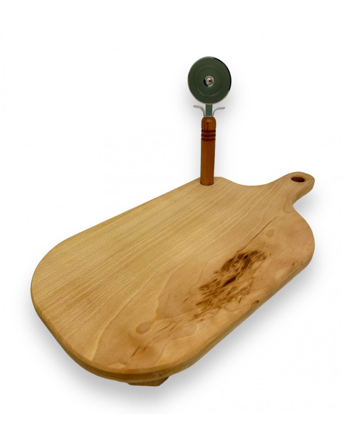 Tagliere Pizza In Legno Massello Di Faggio 45 Cm - Piatto Portata Per Formaggi, Salumi, Antipasti - Foto 6