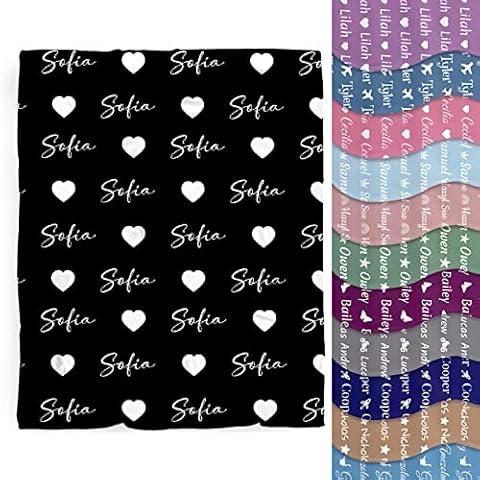 Personalized Name Blanket for Adults, Custom Name Blanket for Boys Girls, Super Soft Personalized Gifts Name Throw Blanket for Birthday Memorial Day Valentines Day Customized Gift Sofa 80x60In Cover
