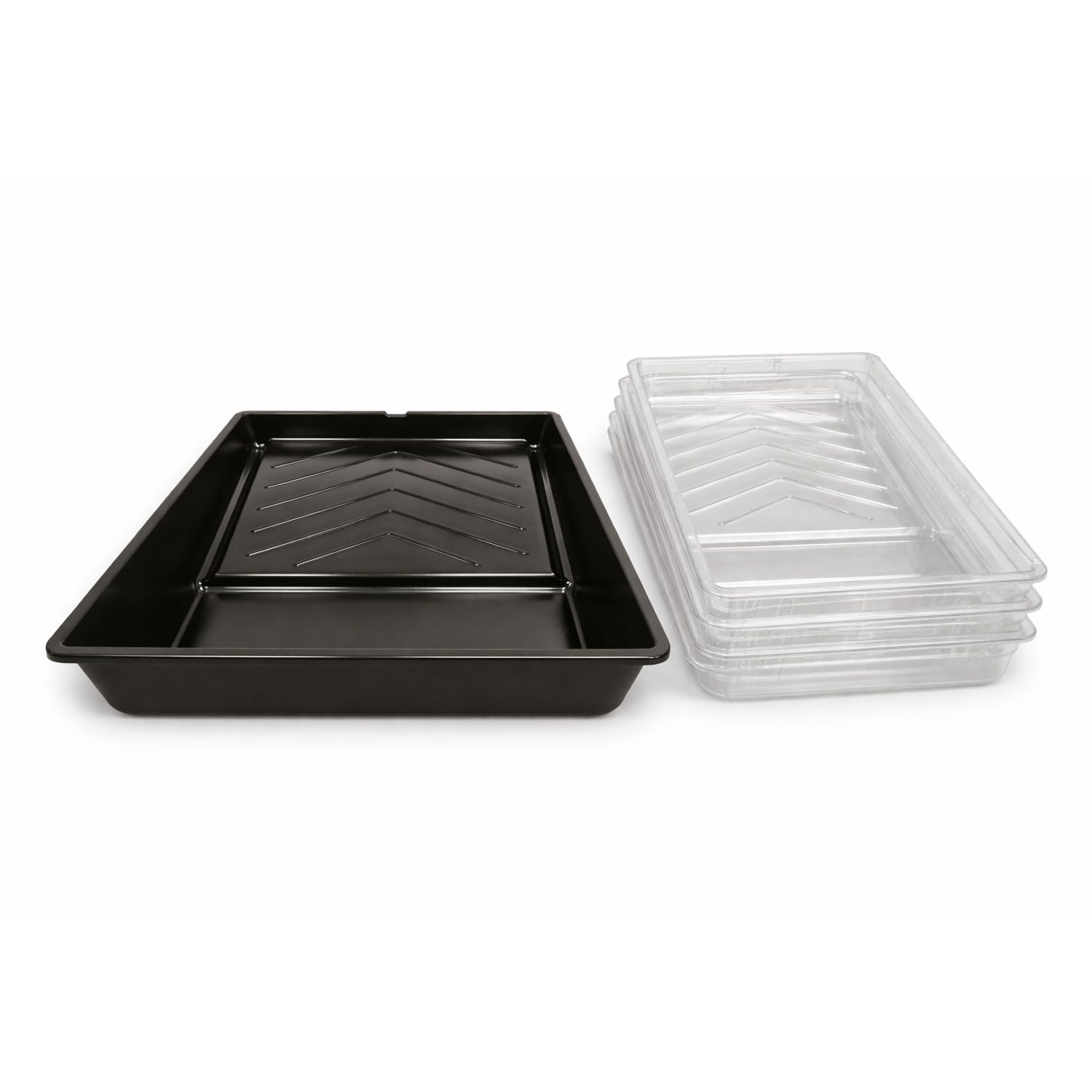 9 Inch Paint Roller Tray with 5 Tray Liners - Durable Plastic Paint Tray for DIY Painting, Wall & Ceiling Decorating, Home Improvement Roller Tray Set